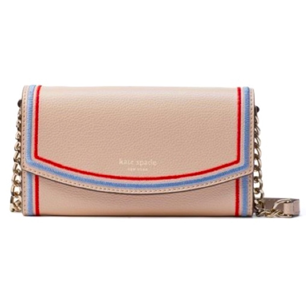 Kate Spade New York Eva Embroidered Wallet On A Chain Strap Crossbody Clutch